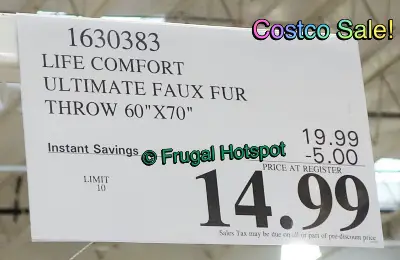 Life Comfort Faux Fur Throw | Costco Sale Price