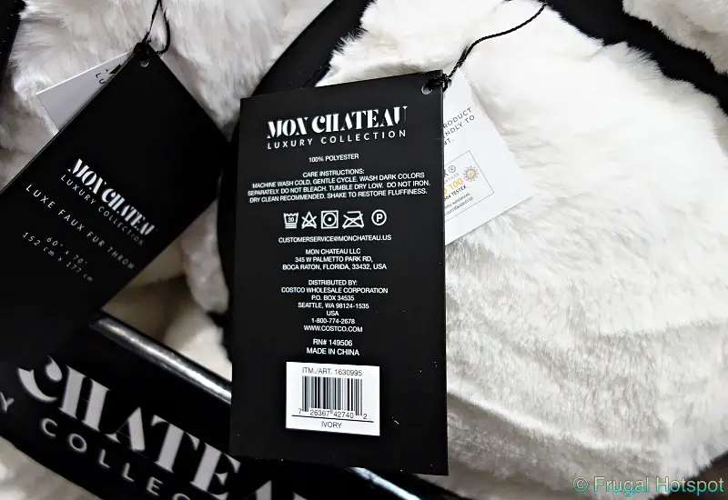 Mon Chateau Faux Fur Throw | care instructions | Costco