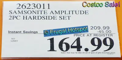 Samsonite Amplitude 2-Piece Luggage Set | Costco Sale Price