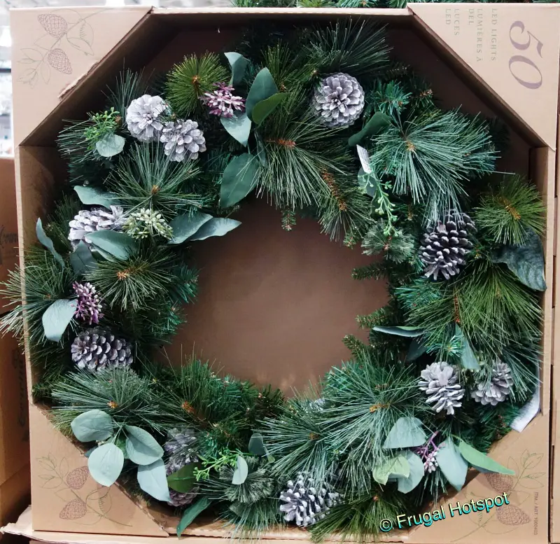 32 Greenery Wreath with 50 Dual Color LED Lights | Costco