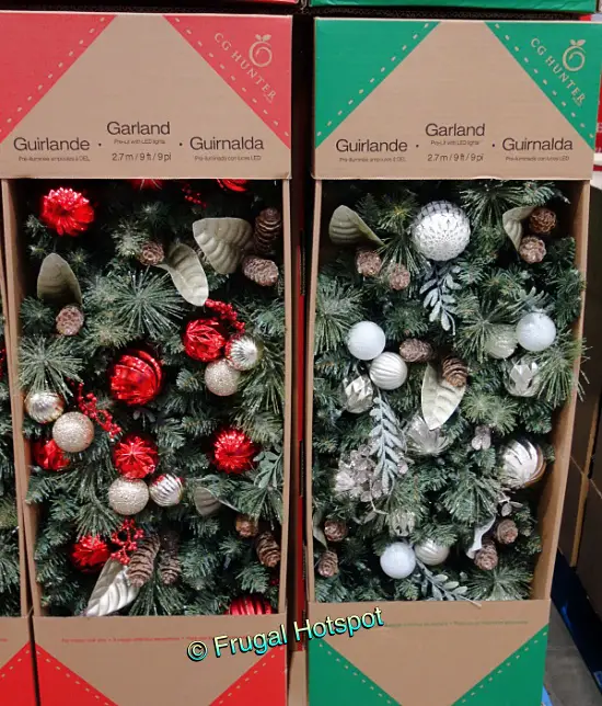 9' Decorated Garland with LED Lights | Costco