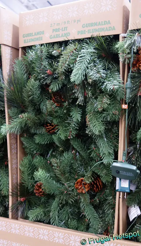 9' Greenery Garland with Dual Color LED Lights | Costco