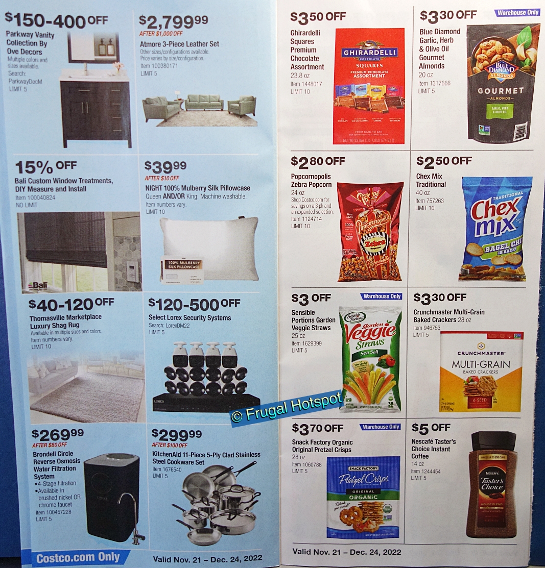 Costco Coupon Book DECEMBER 2022 | Pages 16 and 17