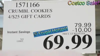 Crumbl Cookies Gift Card | Costco Sale Price
