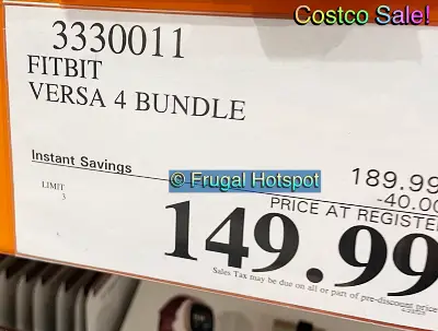 Fitbit Versa 4 Bundle | Costco Sale Price | Item 3330011