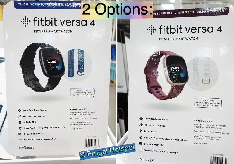 Fitbit Versa 4 Fitness Smart Watch by Google Bundle | Costco