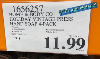 Vintage Press Holiday Hand Soap Collection | Costco Price