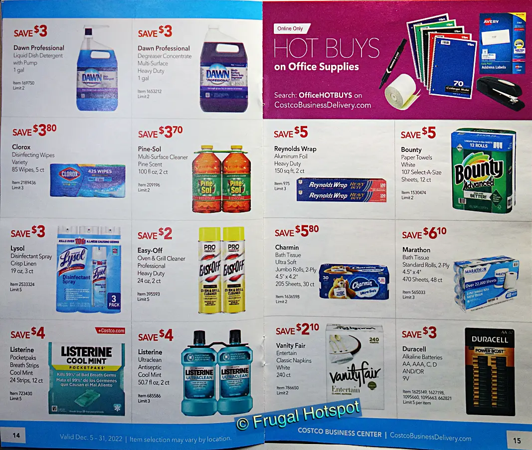 Costco Business Center Coupon Book DECEMBER 2022 | Pages 14 and 15