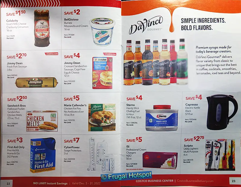 Costco Business Center Coupon Book DECEMBER 2022 | Pages 22 and 23