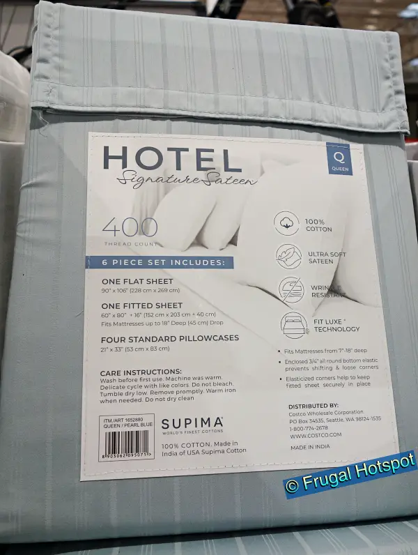 Hotel Signature 400-Thread Count Sateen Sheet Set info | Costco