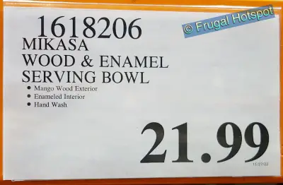 Mikasa Enameled Mango Wood Salad Bowl | Costco Price