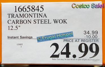 Tramontina 12.5” Carbon Steel Pre-Seasoned Wok 12.5 in new open box
