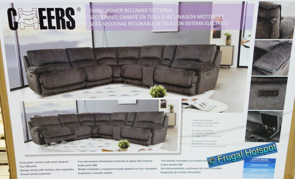 Cheers Redding Fabric Power Reclining Sectional at Costco!