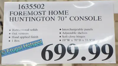 Foremost Home Huntington 70 inch Accent Console | Costco Price
