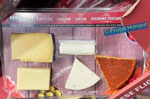 Kirkland Signature Cheese Flight | Brugge Comtesse, Ivy's Reserve English Cheddar, El Pastor Honey Chevre, Busti Il Tartufo Pecornino Toscano, Cello Sweet Tomato Fontal | Costco