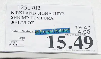 Kirkland Signature Tempura Shrimp | Costco Sale Price