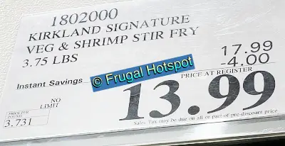 Kirkland Signature Vegetable and Shrimp Stir Fry | Costco Sale Price