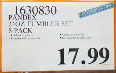 Pandex Polka Dot Highball Acrylic Tumbler 8-Piece Set | Costco Price