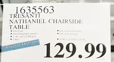 Tresanti Nathaniel Chairside Table w Power | Costco Price