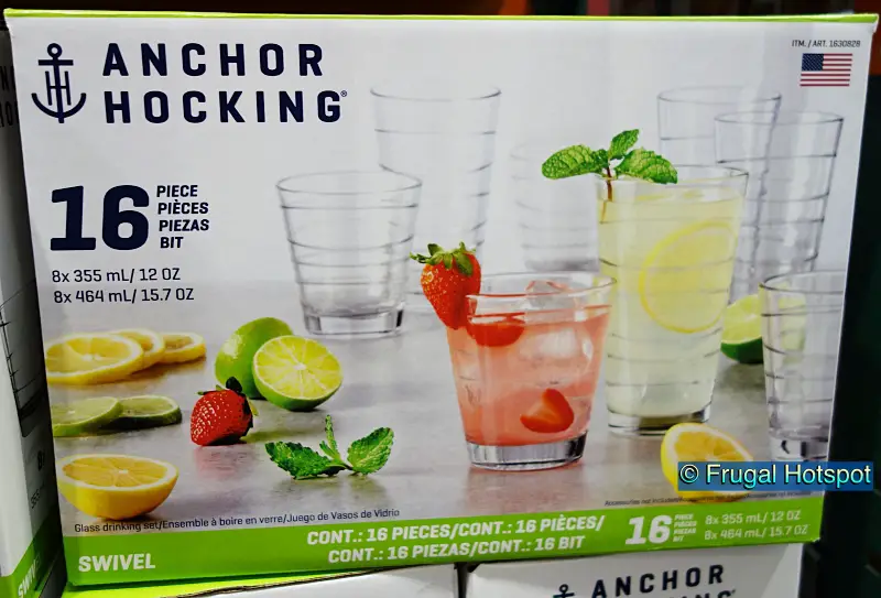 Anchor Hocking Swivel Drinkware 16 Piece Set | Costco 1630828