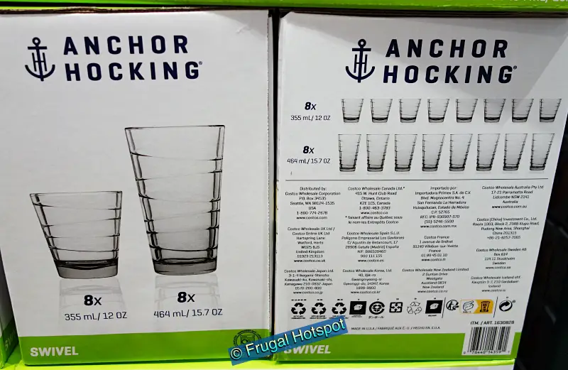 Anchor Hocking Swivel Drinkware 16 Piece Set | Features | Costco 1630828