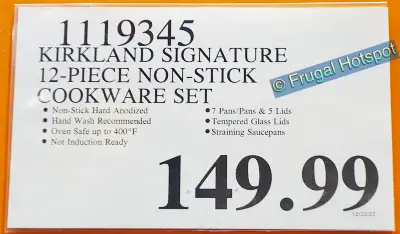 Kirkland Signature 12 Piece Hard Anodized NonStick Cookware Set | Costco Price | Costco Item 1119345