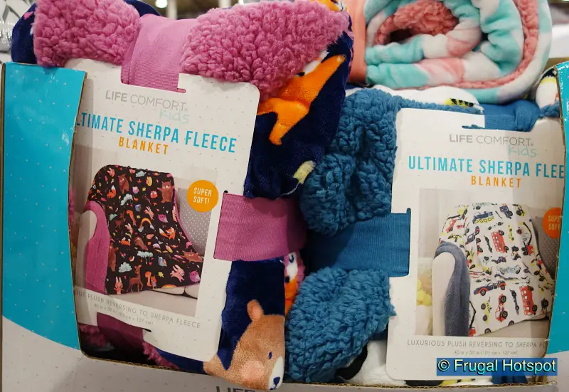 Life Comfort Kid’s Ultimate Sherpa Fleece Blanket | cars and woodland blankets | Costco