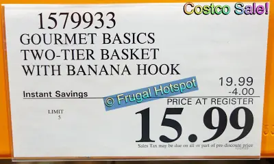 Mikasa Gourmet Basics Cherie 2 Tier Fruit Basket | Costco Sale Price | Item 1579933