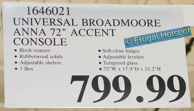 Universal Broadmoore Furniture Anna 72 Accent Console | Costco Price