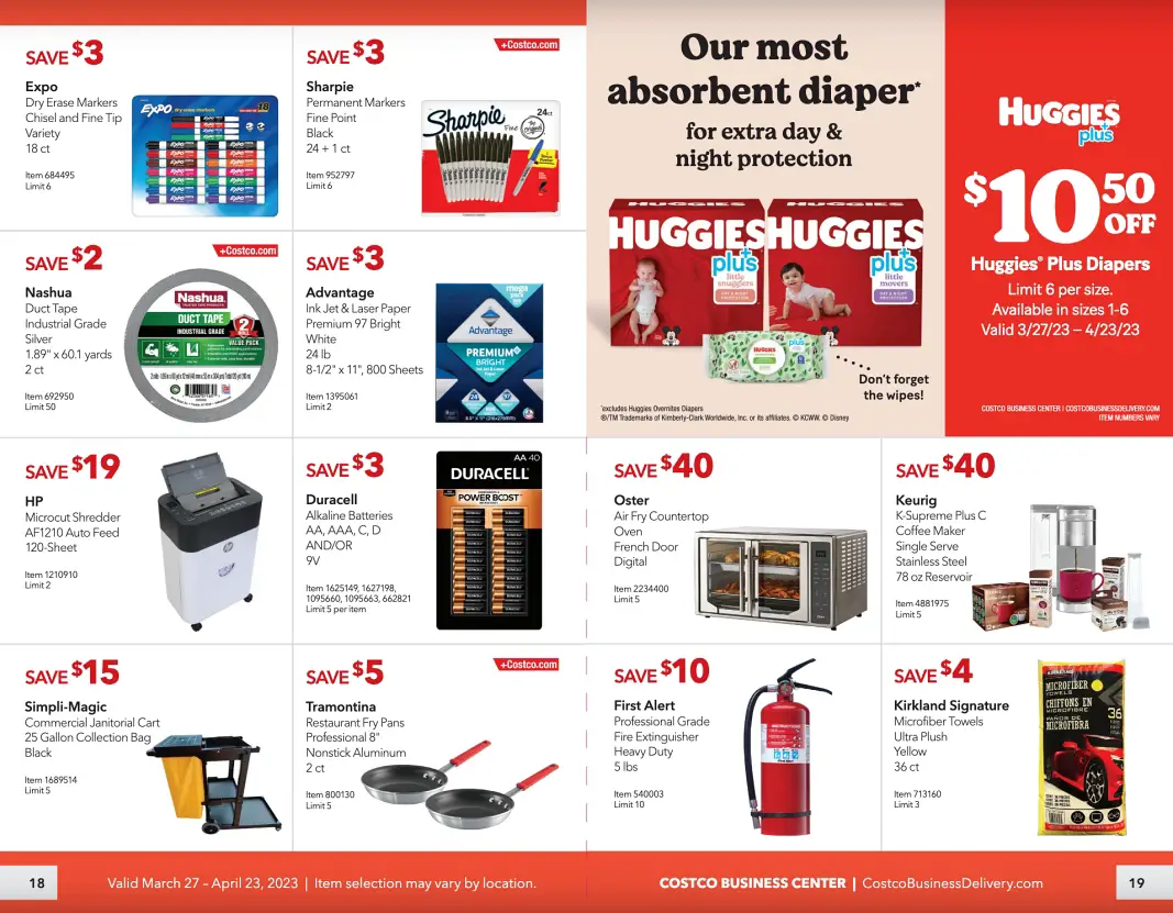 Costco Business Center Coupon Book APRIL 2023 | Pages 18 and 19