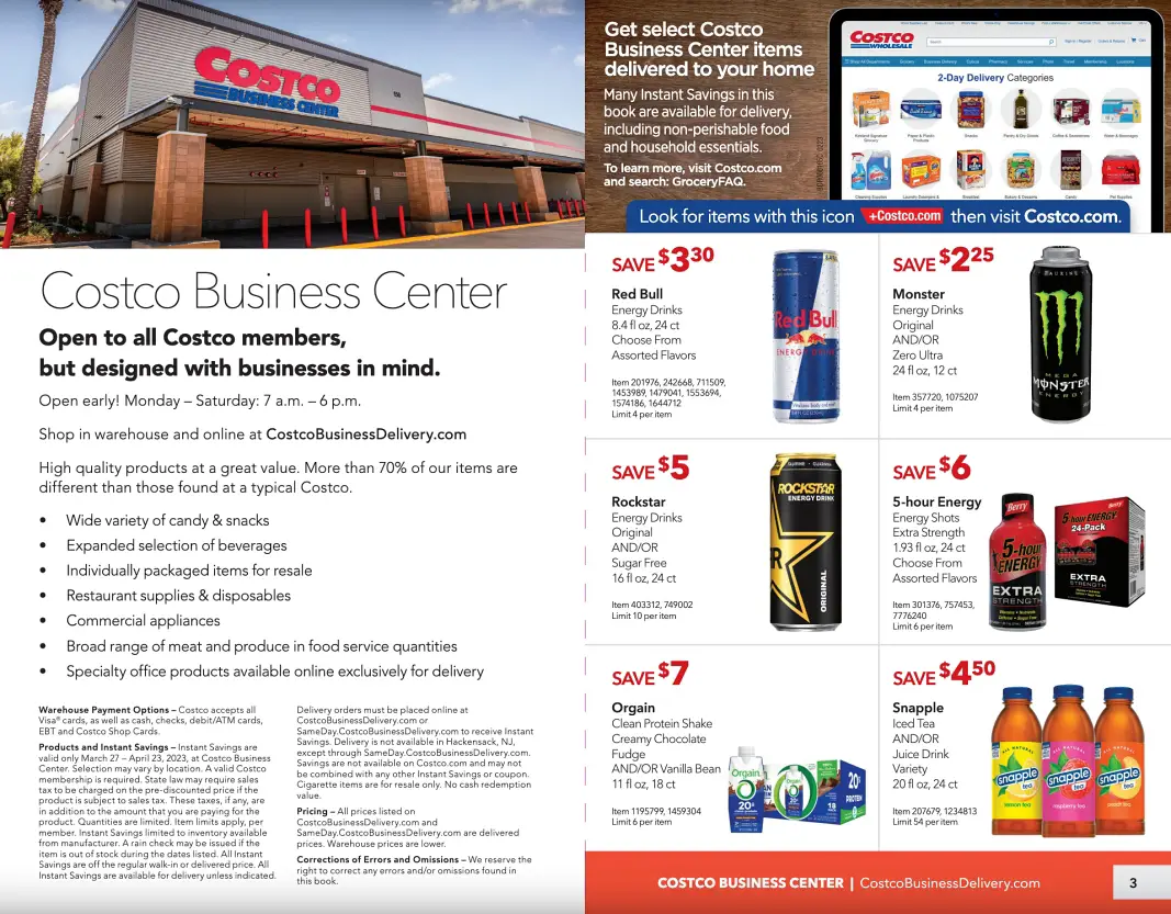 Costco Business Center Coupon Book APRIL 2023 | Pages 2 and 3