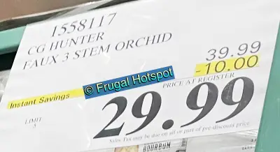 Costco Sale Price | CG Hunter Life-Like Faux Orchid Arrangement | Item 1558117