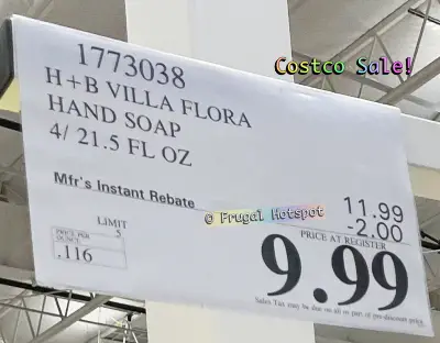 Home and Body Company Villa Flora Hand Soap 4 piece | Costco Sale Price