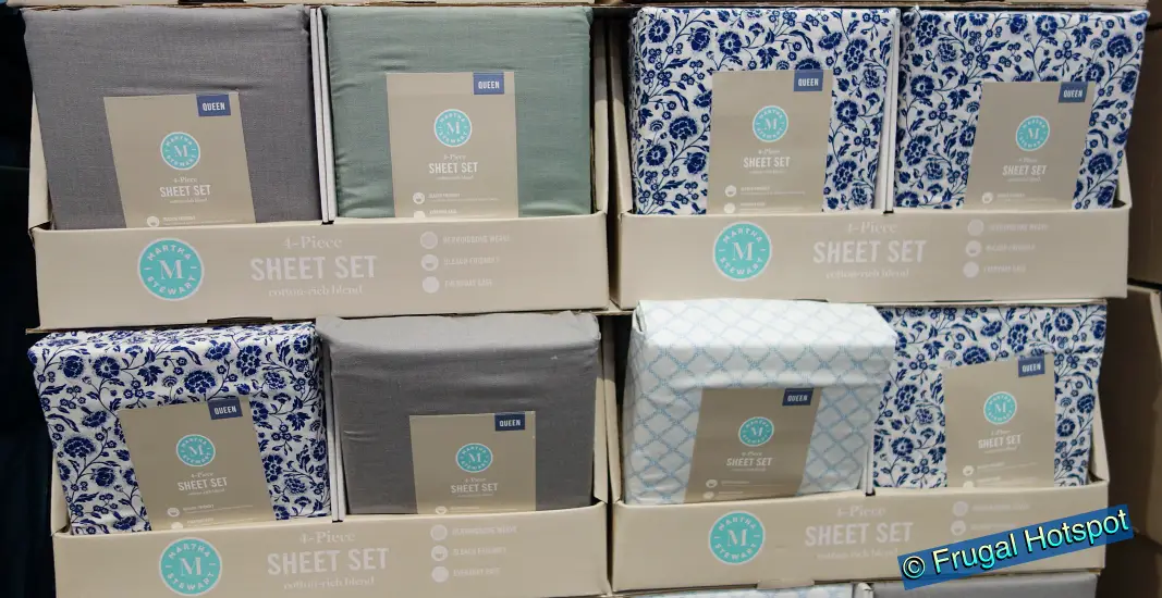 Martha Stewart Cotton Blend 4-Piece Sheet Set | Costco Item 1701682 and Item 1701683