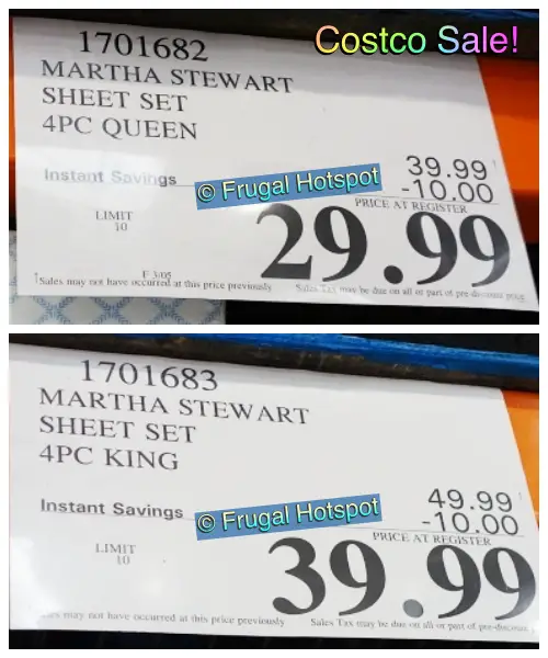 Martha Stewart Sheet Set | Costco Sale