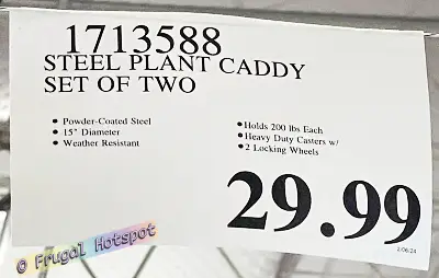 Stylecraft Steel Plant Caddy 2-Piece Set | Costco Price | Item 1713588