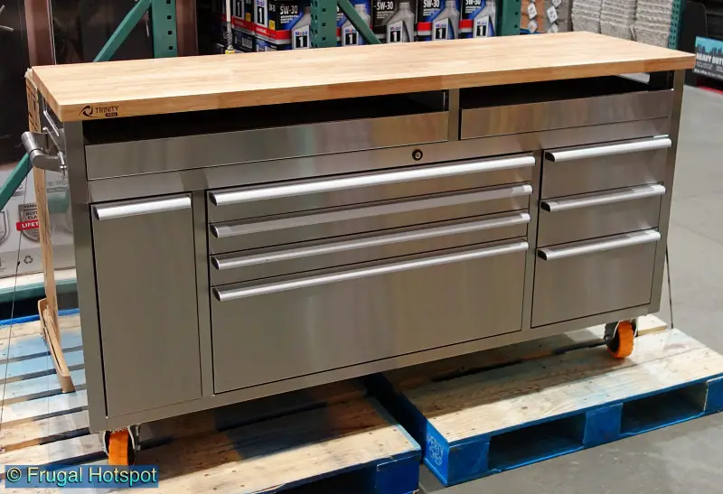 TRINITY 66 Stainless Steel Rolling Workbench | Costco Display | Item 2323045