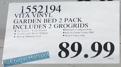 Vita Vinyl Raised Garden Bed Kit | Costco Price| Item 1552194