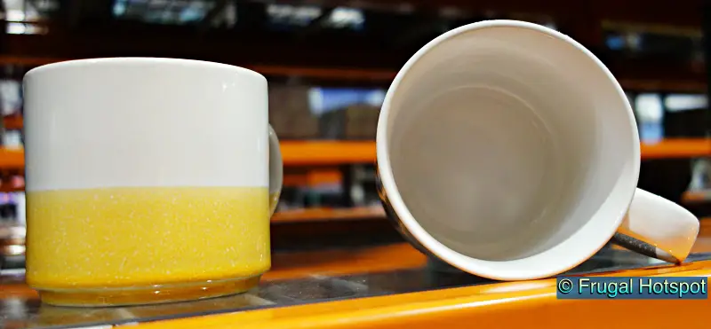 over and back coffee mugs | yellow | Costco Display | Item 1630847