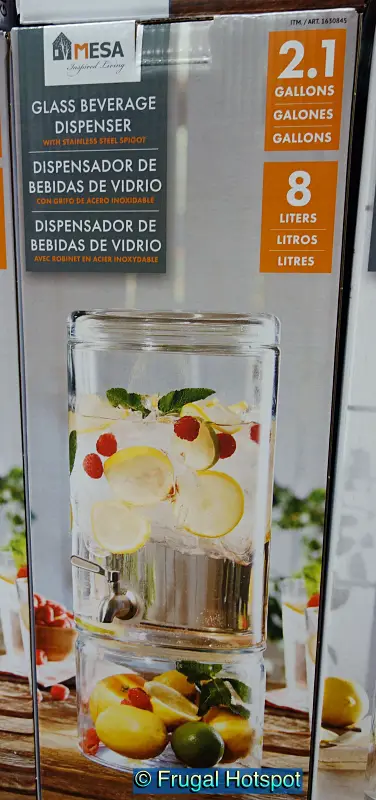 Mesa 2.1-Gallon Glass Beverage Dispenser | Costco 1630845