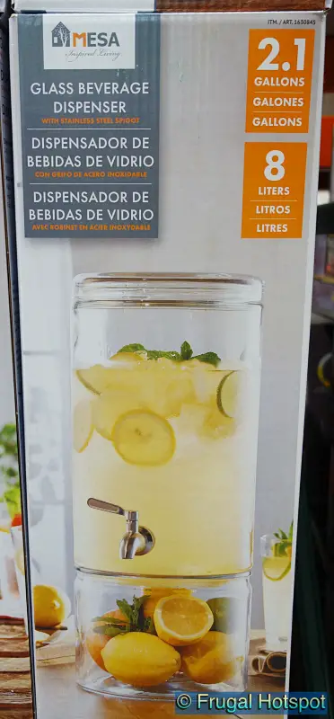 Mesa 2.1-Gallon Glass Beverage Dispenser | Costco item 1630845