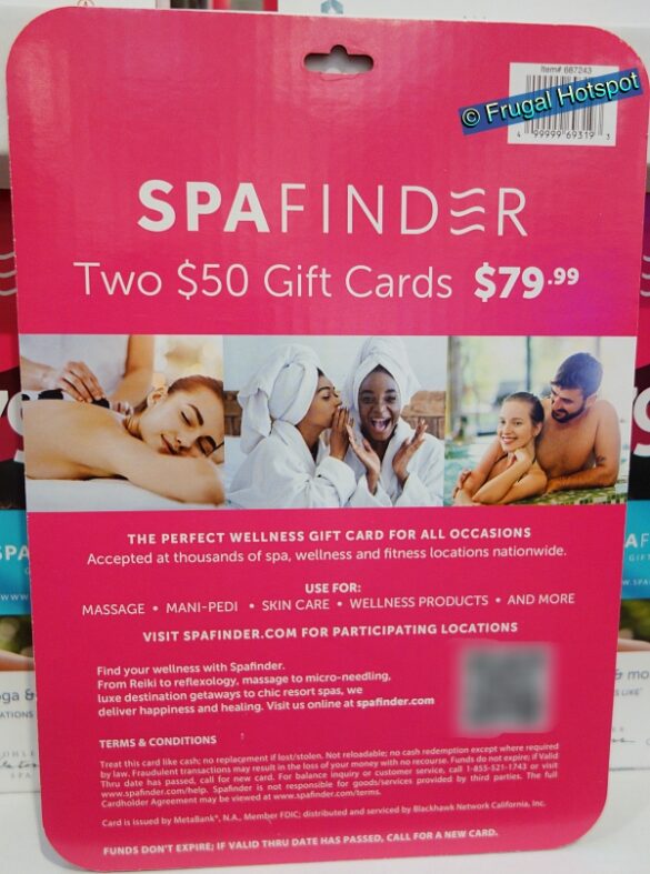 Spafinder Two 50 Gift Cards Costco Sale! Frugal Hotspot