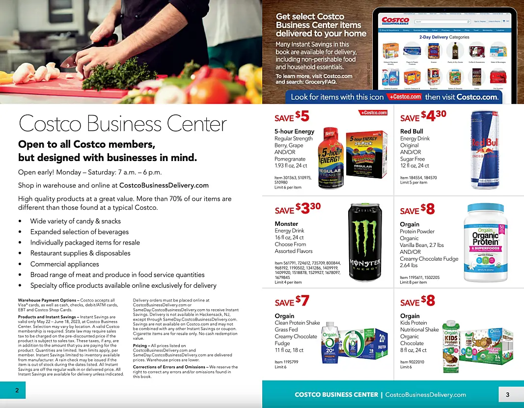 Costco Business Center Coupon Book MAY JUNE 2023 | Pages 2 and 3