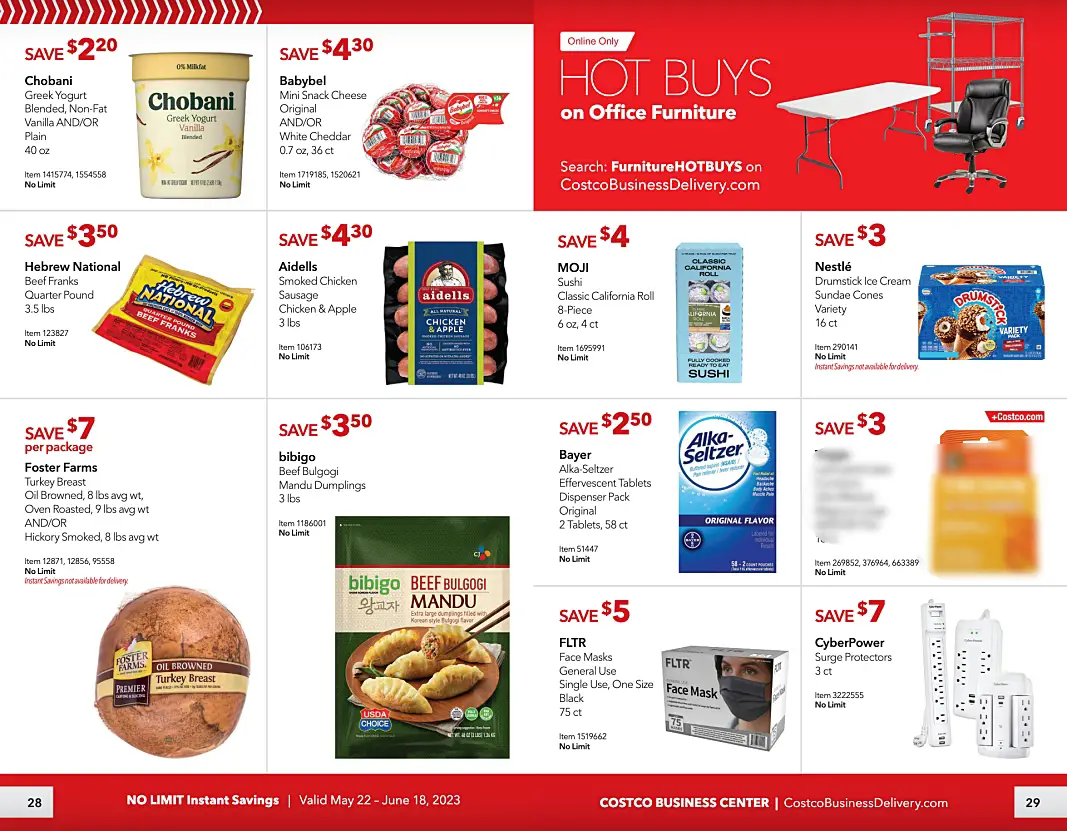 Costco Business Center Coupon Book MAY JUNE 2023 | Pages 28 and 29