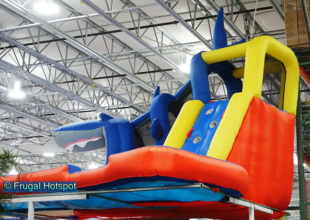 Happy Hop Shark Cave Adventure Inflatable Waterpark | Costco 2621039 | Climbing wall view