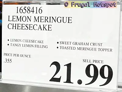 Kirkland Signature Lemon Meringue Cheesecake | Costco Price