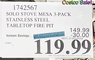 Solo Stove Mesa Tabletop Fire Pit 3 pack | Costco Sale Price | Item 1742567