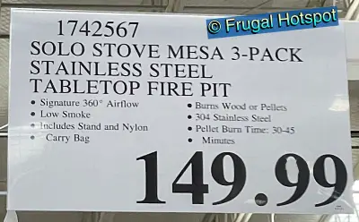 Solo Stove Mesa Tabletop Fire Pit | Costco Price | Item 1742567