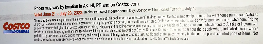 Costco Coupon Book JUNE JULY 2023 info