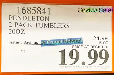 Pendleton Tumblers | Costco Sale Price | Item 1685841